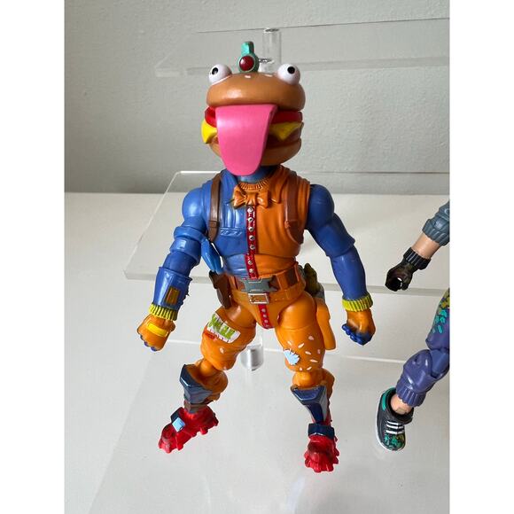 Fortnite Durr Burger Beef Boss and Solo Mode Figures Lot Jazwares - Picture 2 of 4